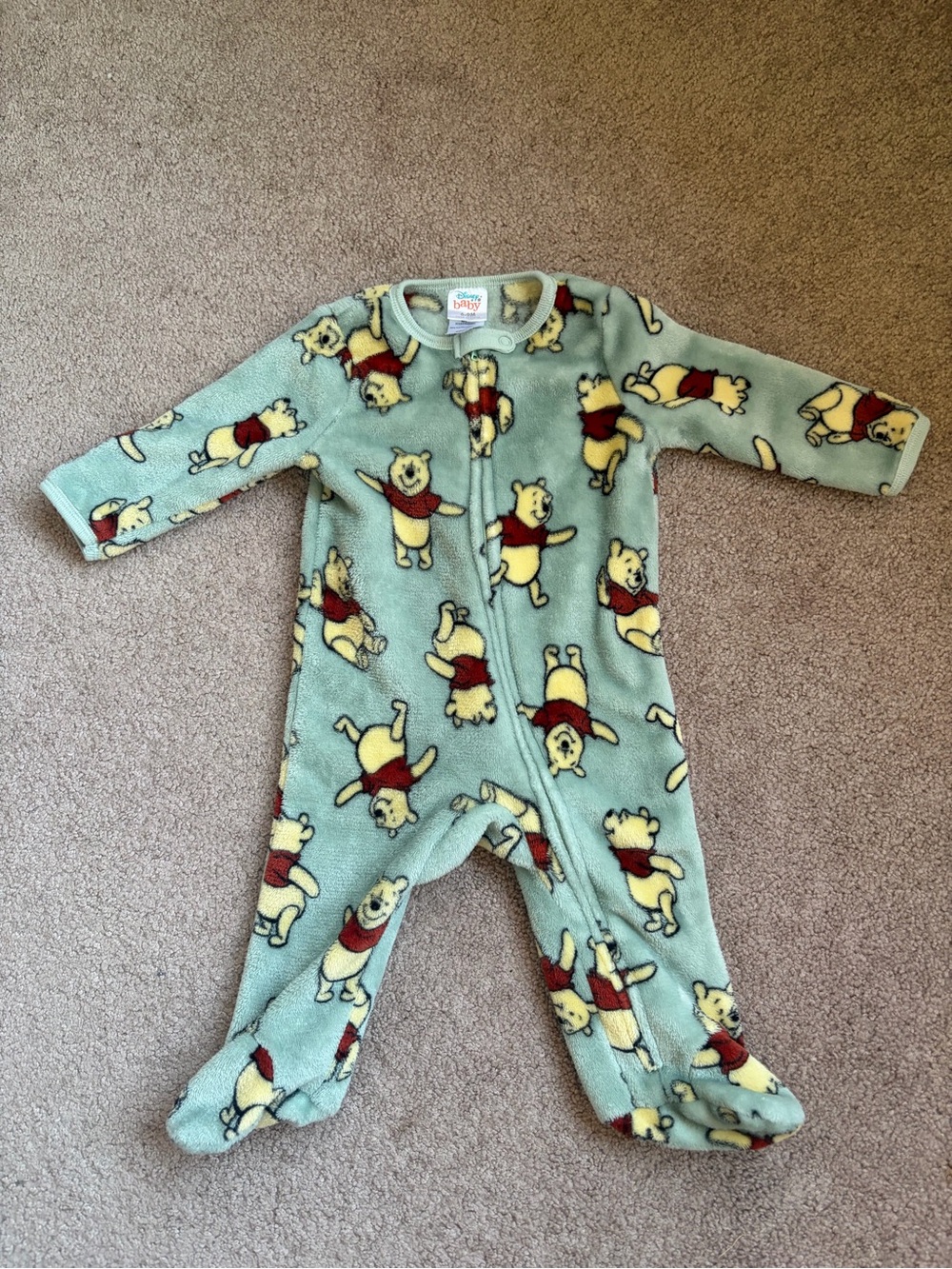 🐢 DISNEY - Winnie The Pooh - Size 6-9 Months - Baby Onesie